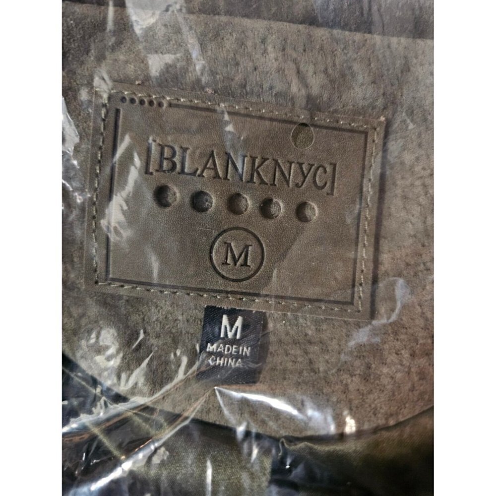 New Blank NYC Suede Moto Jacket Womens M Rosemary Green Leather Crop Blank NYC - Picture 7 of 7
